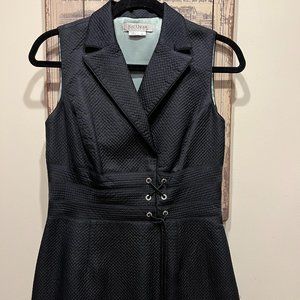 Kay Unger Black Textured Sleeveless Dress